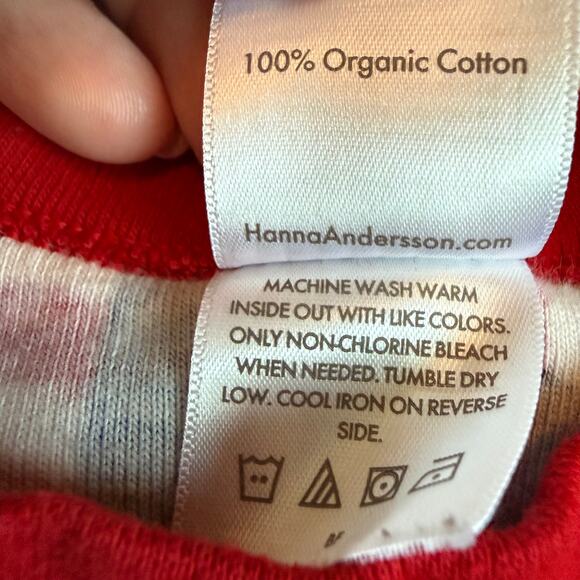 Hanna Andersson Candy Cane Long John Pajama Set 100cm 4 - Picture 8 of 14